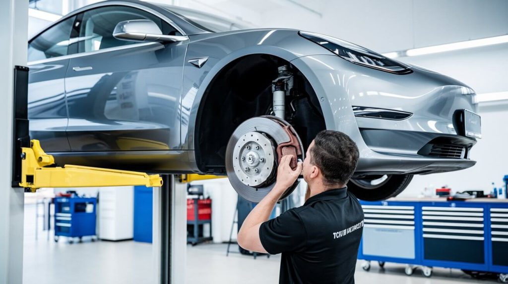 tesla brake pads replacement service at tesla repair Dubai